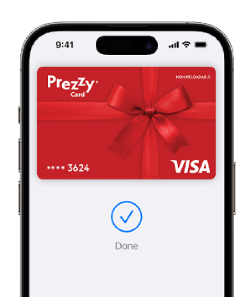 Pay easily and securely with Prezzy card using Apple Pay